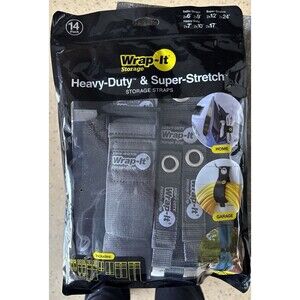 Wrap-It Storage Heavy Duty And Super Stretch Storage Straps 14 Pack